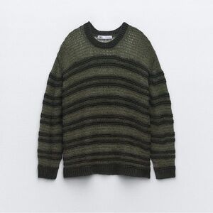 Zara Bloggers Favorite Open Knit Sweater in Khaki